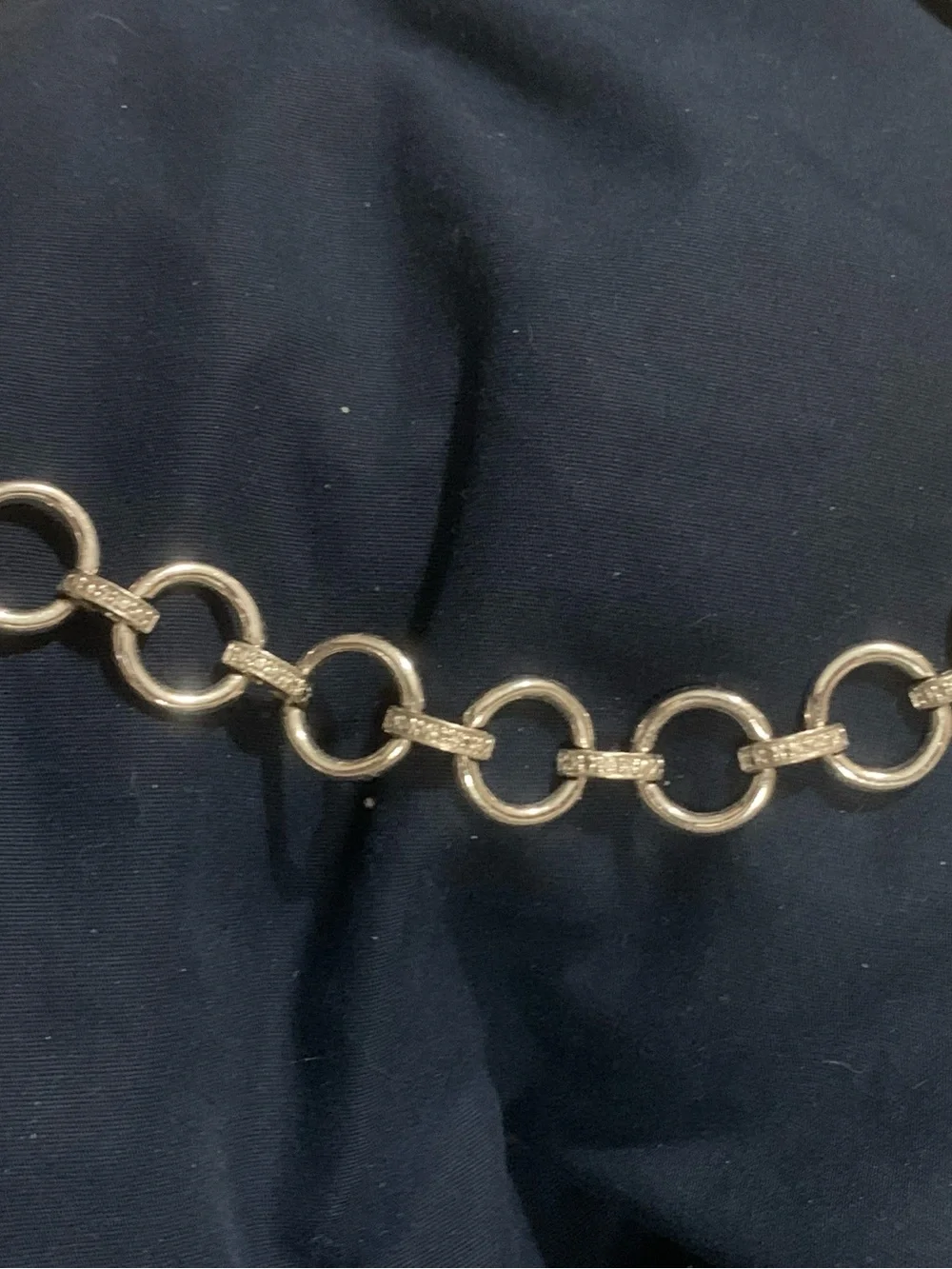 Silver Pavé Link Circle Bracelet